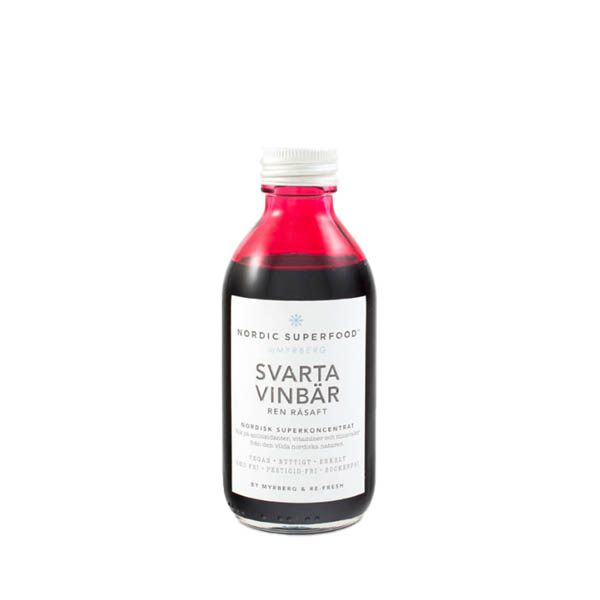 Se Nordic Superfood Raw Juice Concentrate Black Currant 195ml hos Skinworld.dk